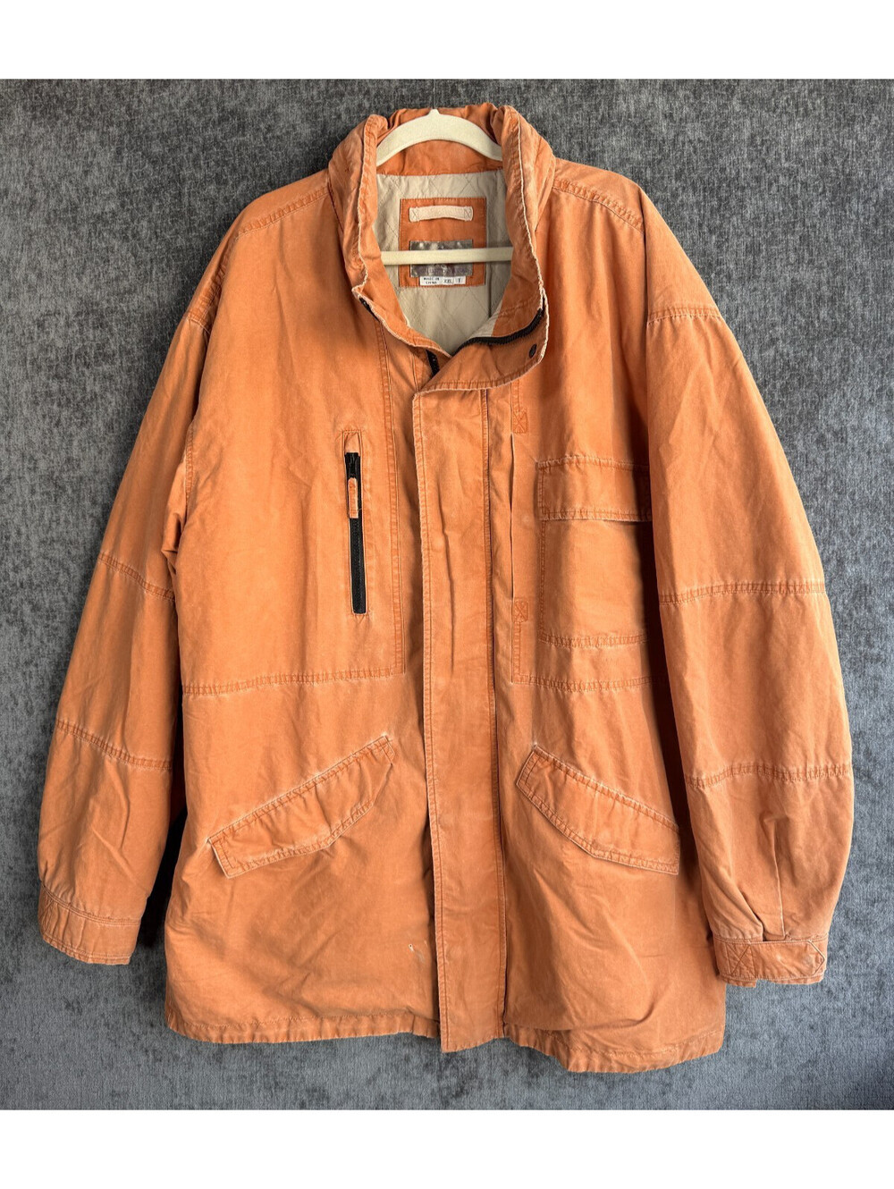 The Territory Ahead Canvas Field Jacket Mens XXL Tall Orange Hooded Coat